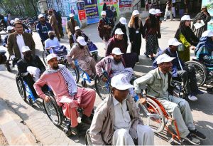 Various differently-abled persons participated in an awareness walk on Court Road on the occasion of International Day of Persons with Disabilities