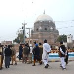 People visiting the shrine of Shah Ruknuddin Alam during the last evening of 2025.