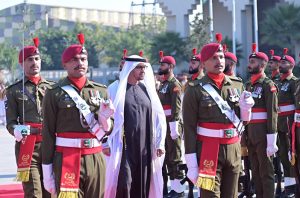 President of UAE, His Highness Sheikh Mohamed bin Zayed Al Nahyan is being presented Guard of Honour upon arrival at Noor Khan Airbase.