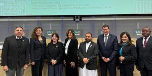 Group Photo of Federal Minister for National Heritage and Culture Aurangzeb Khan Khichi with keynote speakers at the event 'Culture-Climate Nexus: The Missing Link', on margins of his participation at ICCROM.