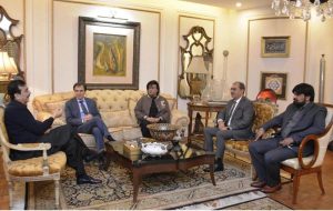 Dr. Nasrum Iqbal MD FACP, Chairman APPNA Winter Meeting-2025, Dr. Zain Khan, Director, GEOPAK International Hospital and Syed Amir Raza, Project Director, APPNA called on the Acting President and Chairman Senate of Pakistan Syed Yousaf Raza Gilani.