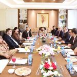 Chairman Senate Standing Committee on Petroleum, Senator Umer Farooq, presides over a meeting during his visit to Pak Arab Refinery Company (PARCO).