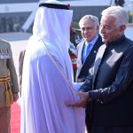 Prime Minister Muhammad Shehbaz Sharif introduces members of the Federal Cabinet to the President of UAE, Mohamed bin Zayed al-Nahyan at Noor Khan Base.