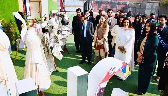 Ms. Misbah Khar, Ambassador for the Inter-Parliamentary Speakers' Conference (ISC) and Advisor to the Chairman Senate, visits and witnesses an exhibition at Metropolitan International United College (MIUC), H-8 Campus