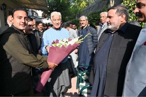 Defense Minister Khawaja Muhammad Asif listens to people’s concerns at his residence in Cantt