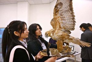 Vice Chancellor, University of Sargodha, Prof. Dr. Qaiser Abbas, and Pro Vice Chancellor Prof. Dr. Masood Sarwar Awan reviewing students’ projects at the expo during the 2nd Annual Research Arena at the University of Sargodha