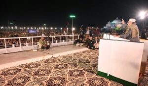 President Asif Ali Zardari addresses a public gathering on the martyrdom anniversary of Shaheed Mohtarma Benazir Bhutto.