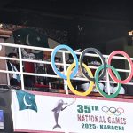 Chairman of Pakistan People's Party (PPP) Bilawal Bhutto Zardari addressing the opening ceremony of 35th National Games 2025 at National Bank Stadium.