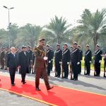 - President Asif Ali Zardari and Dr. Abdul Latif Jamal Rashid, President of Iraq, inspecting the guard of honour at Baghdad Palace.