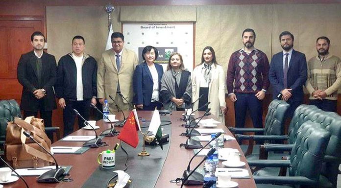 A distinguished 3-member Chinese delegation from Tianjin Chuanhui Group visits Board of Investment, BOI-PMU (CPEC)