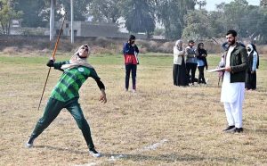 Athletes participate in a race during the Inter-Collegiate Girls’ Athletic Championship at the Education Board Ground