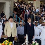 Pakistan People’s Party (PPP) Chairman Bilawal Bhutto Zardari inspects the passing-out parade during the 63rd Parents’ Day at Cadet College Petaro.