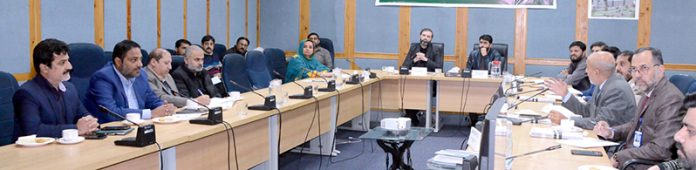 Senator Dr. Afnan Ullah Khan, Convener of the Sub-Committee of the Senate Standing Committee on Science and Technology, presides over a sub-committee meeting at Parliament Lodges