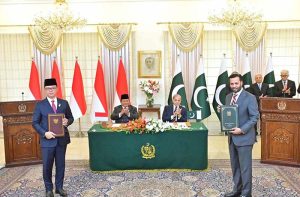 President of Indonesia Prabowo Subianto and Prime Minister Muhammad Shehbaz Sharif witness exchange of MoUs/agreements in different fields of cooperation between Indonesia and Pakistan.