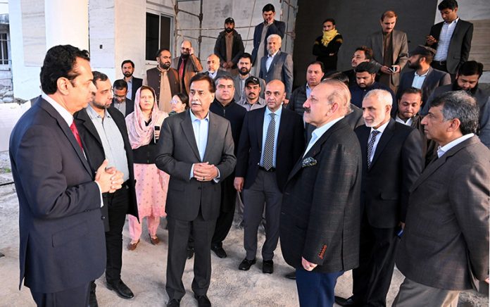 Speaker National Assembly, Sardar Ayaz Sadiq inspecting the construction work of the New Parliament Lodges Project