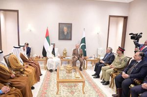 Prime Minister Muhammad Shehbaz Sharif meets the President of UAE, Mohamed bin Zayed al-Nahyan.