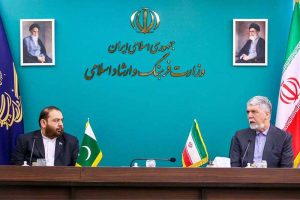 Federal Minister for National Heritage and Culture, Aurangzeb Khan Khichi, in a cordial meeting in with Iranian Minister of Culture and Islamic Guidance, Seyed Abbas Salehi