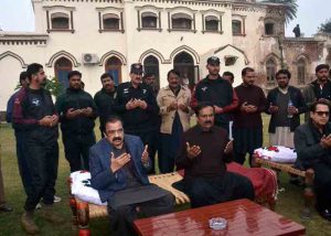 Advisor to the Prime Minister, Senator Rana Sana Ullah Khan, offers Fateha on the demise of the father of PPP Central Punjab General Secretary Syed Hassan Murtaza at Rajoya Saddat.