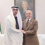 Prime Minister Muhammad Shehbaz Sharif meets the President of UAE, Mohamed bin Zayed al-Nahyan.