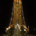 Holy Trinity Church is illuminated ahead of Christmas celebrations.