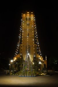 Holy Trinity Church is illuminated ahead of Christmas celebrations.