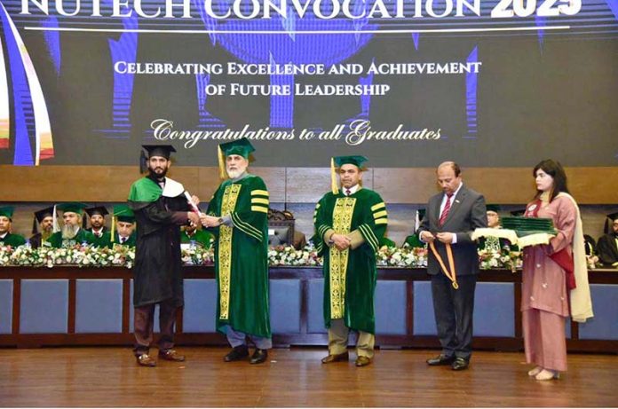 Federal Minister Khalid Hussain Magsi attends the 4th convocation of NUTECH, celebrating the achievements of graduating students
