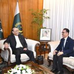 President Asif Ali Zardari in a meeting with Ambassador of Tajikistan to Pakistan, Mr. Sharifzoda Yusuf Tohir, at Aiwan-e-Sadr