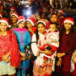 Girls ,women and children of the Christian community participate in a Christmas peace rally ahead of the festive celebrations at Press Club Road.