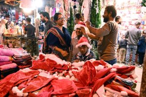 Holy Trinity Church is illuminated ahead of Christmas celebrations.