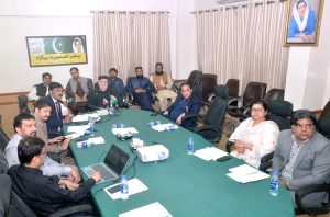 Federal Minister for Poverty Alleviation and Social Safety, Syed Imran Ahmad Shah Chairs meeting during briefing BISP Sindh Region’s performance at Central Zonal DG Office.