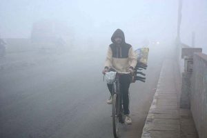 Thick fog blankets the city, creating difficulties for drivers as road visibility remains low during the early morning