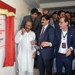 Chief Minister Sindh, Syed Murad Ali Shah along with others unveils the Plaque to inaugurate the newly renovated School of Visual and Performing Arts (SOVAPA) building at the Arts Council Pakistan