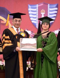 Vice Chancellor of GCUF, Prof. Dr. Rauf-i-Azam, confers degrees upon position-holding graduates during the 12th Convocation of Government College University Faisalabad.