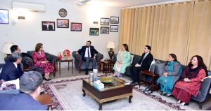 Federal Minister for Information and Broadcasting, Attaullah Tarar in a meeting with H.E. Sattoriyon Matlubakhon Amonzoda, Minister of Culture of Tajikistan.