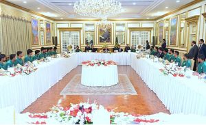Prime Minister Muhammad Shehbaz Sharif addresses a banquet ceremony organized by him in honor of the the under-19 Pakistan Cricket Team which won the U-19 Asia Cup 2025.