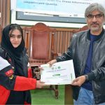 Professor Zerak Naiz distributes certificates to participants at the conclusion of a seminar on countering extremism through digital media literacy, aimed at strengthening youth resilience against disinformation and narrative manipulation, organized by PID Quetta