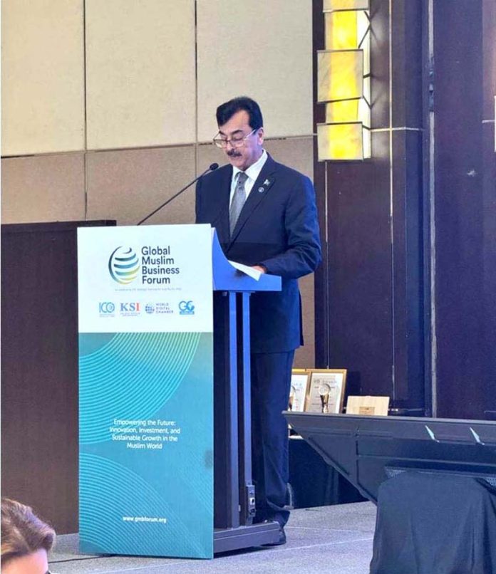 Chairman Senate of Pakistan, Syed Yousaf Raza Gilani, addressing the 3rd Global Muslim Business Forum (GMBF)