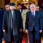 President Asif Ali Zardari with Dr. Abdul Latif Jamal Rashid, President of Iraq, at Baghdad Palace.