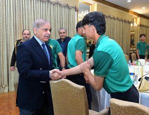 Prime Minister Muhammad Shehbaz Sharif meets members of the under-19 Pakistan Cricket Team which won the U-19 Asia Cup 2025.