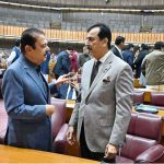 Chairman Senate, Syed Yousaf Raza Gilani with Sardar Muhammad Yaqoob Khan Nasar, MNA during Joint Session of Parliament at Parliament House