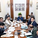 Sindh Chief Minister Syed Murad Ali Shah presides over a meeting at CM House to review progress on the K-IV and Hub Dam water supply projects