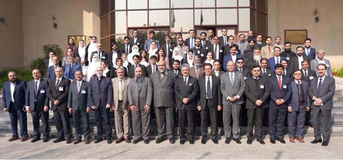 The Chief Justice of Pakistan/Chairman of the National Judicial (Policy Making) Committee (NJPMC) in a group photo with the participants at the Consultative Workshop on 