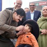 Sindh Chief Minister Syed Murad Ali Shah inaugurates the December 2025 National Immunization Days (NIDs) by administering polio drops to children under five at CMS School, UC Old Haji Camp, a government heritage school