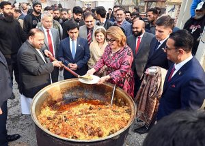 Federal Minister for National Heritage and Culture, Aurangzeb Khan Khichi, addresses the Tajikistan cultural delegation on the first day of its official visit to Pakistan during the two days Pak-Tajik Cultural Festival at Lok Virsa.