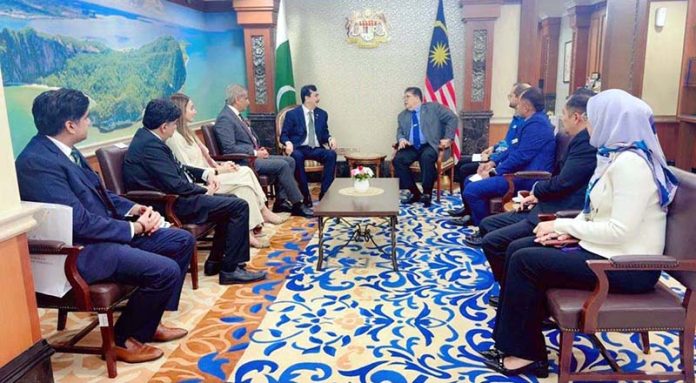 Chairman Senate of Pakistan, Syed Yousaf Raza Gilani in a meeting with Speaker of The House of Representatives of Malaysia His Excellency Tan Sri Dato' DR. Johari Bin Abdul