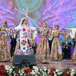Artists from Tajikistan perform their traditional dances during the joint cultural day of the Pakistan-Tajikistan Cultural Festival at Lok Virsa.