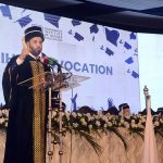 Federal Minister for National Health Services, Regulation and Coordination, Syed Mustafa Kamal, addresses the 17th Convocation Ceremony of Dadabhoy Institute of Higher Education (DIHE).