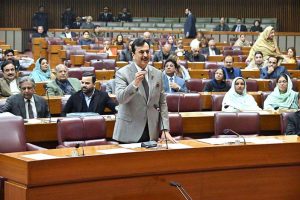 Chairman Senate, Syed Yousaf Raza Gilani addressing during joint session of Parliament at Parliament House 
