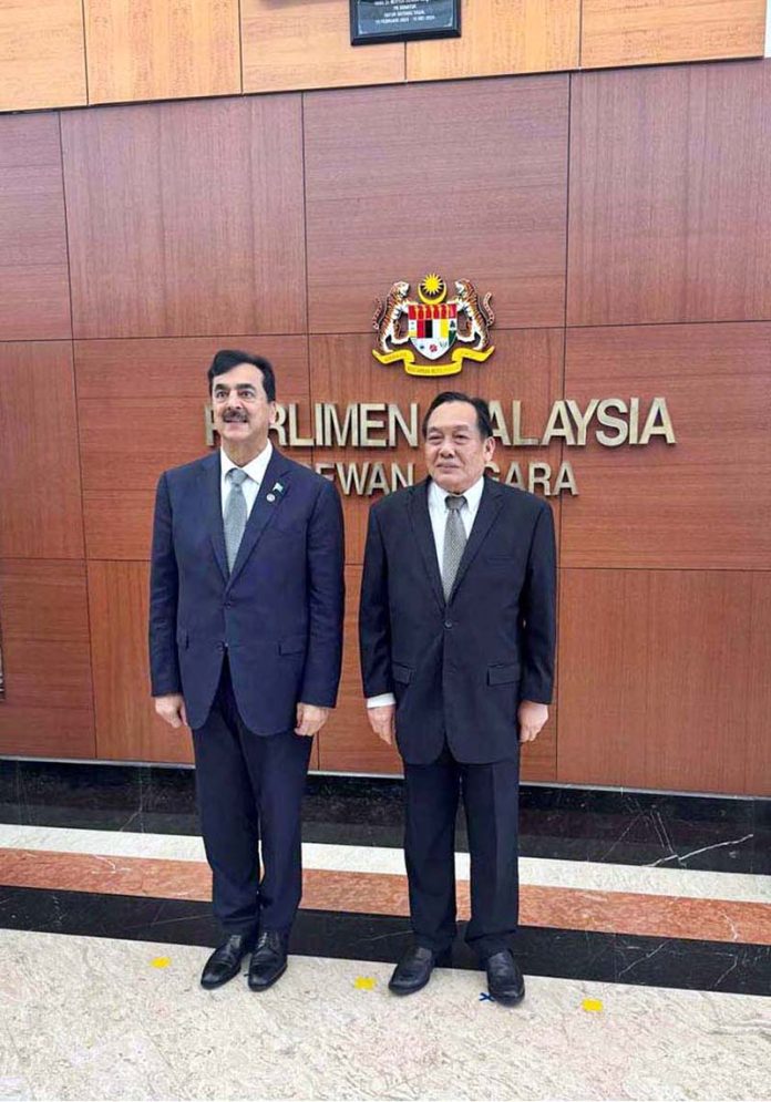 Chairman Senate of Pakistan, Syed Yousaf Raza Gilani with President of the senate of Malaysia, His Excellency Senator Dato Awang Bemee Bin Awang Ali Basah