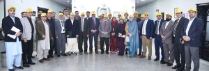 Managing Director Pakistan Bait-ul-Mal (PBM) Senator Capt. Shaheen Khalid Butt in a group photo with Vice Chancellors of 11 public sector universities of Balochistan province, after signing the MoUs with them to support the talented and poor students across Balochistan, in a ceremony at PBM Head Office